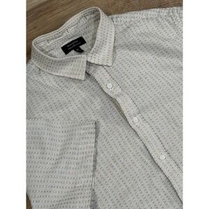 Banana Republic Mens XL Linen Blend Slim Fit Short Sleeve Button Up Shirt Beige